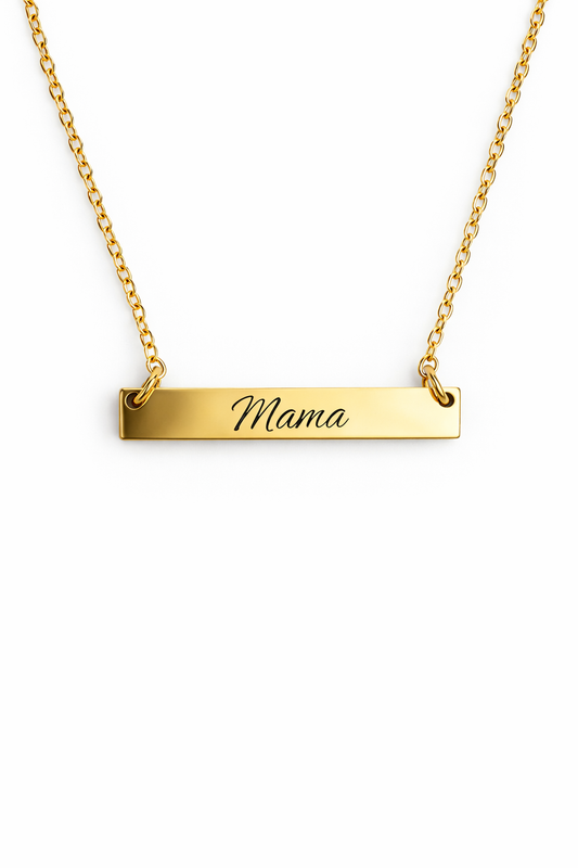 Custom Engraved Flat Bar Necklace