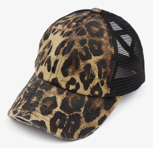 Custom Engraved CC Pony Cap Distressed Patch Hat