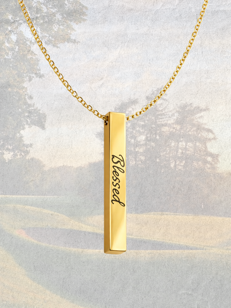 Custom Engraved 4 sided Bar Necklace