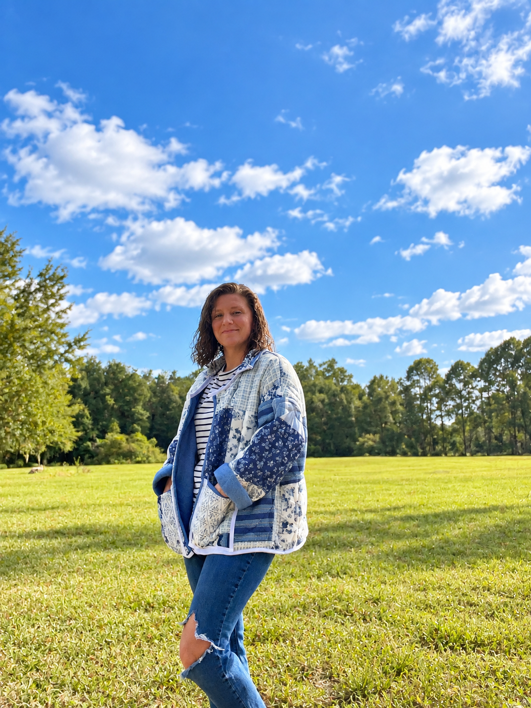 The Blue Belle- Quilt Coat- Large