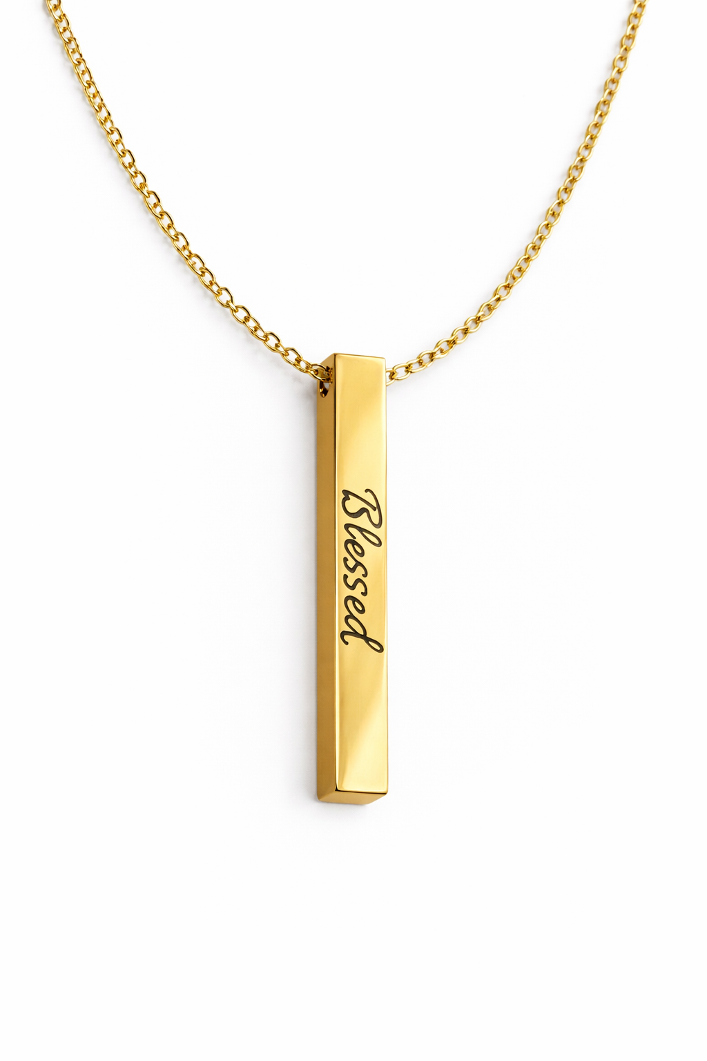 Custom Engraved 4 sided Bar Necklace
