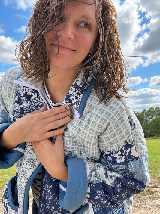 The Blue Belle- Quilt Coat- Large