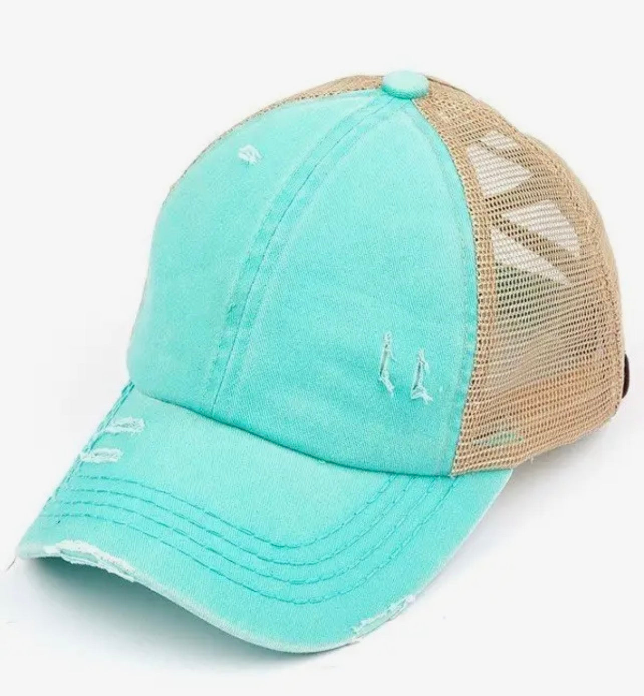 Custom Engraved CC Pony Cap Distressed Patch Hat