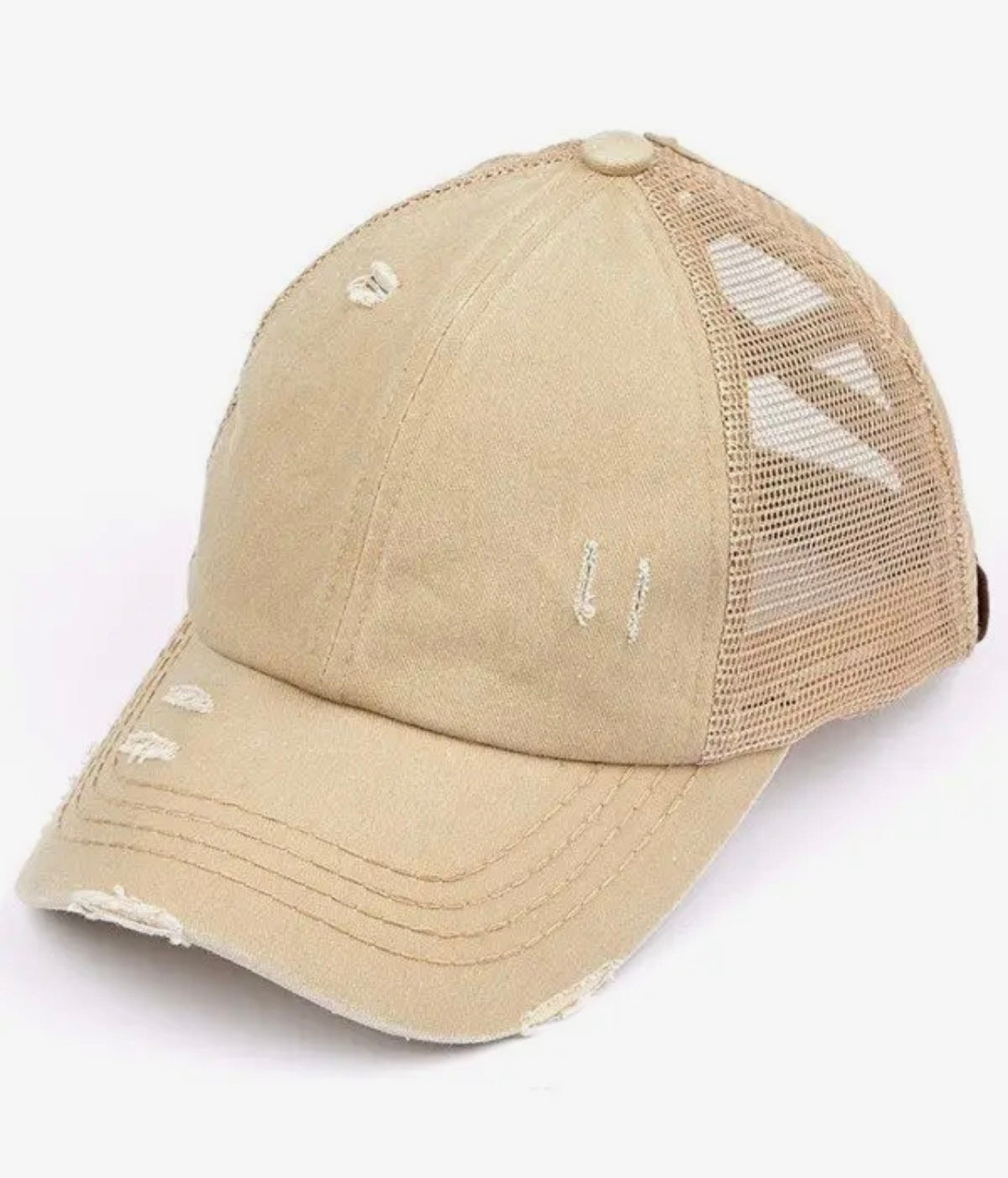 Custom Engraved CC Pony Cap Distressed Patch Hat